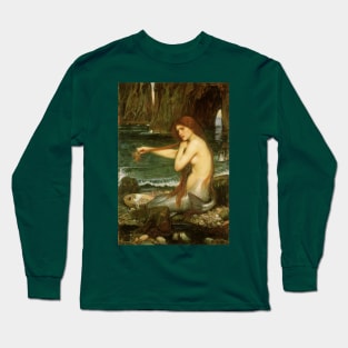 A Mermaid by John William Waterhouse Long Sleeve T-Shirt